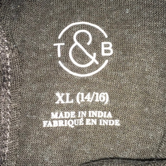 TREASURE & BOND Big Girls Envelope Back  opening Tee Girls Olive L, Black XL NWT - Picture 3 of 5